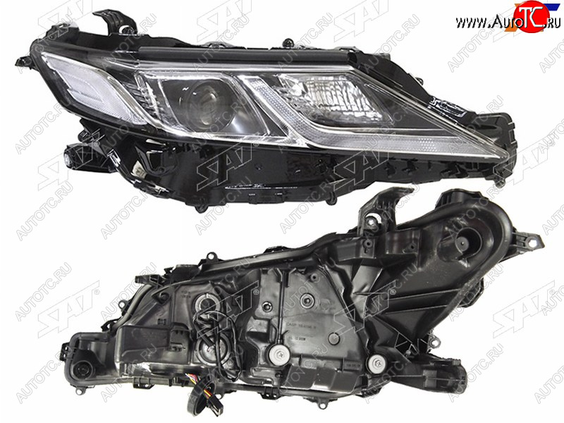 15 649 р. Фара правая (1 LED полоса) SAT Toyota Camry XV70 дорестайлинг (2017-2021)  с доставкой в г. Воронеж