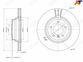 3 369 р. Диск тормозной передний Ø330 SAT BMW 3 серия F31 универсал дорестайлинг (2012-2015)  с доставкой в г. Воронеж. Увеличить фотографию 1