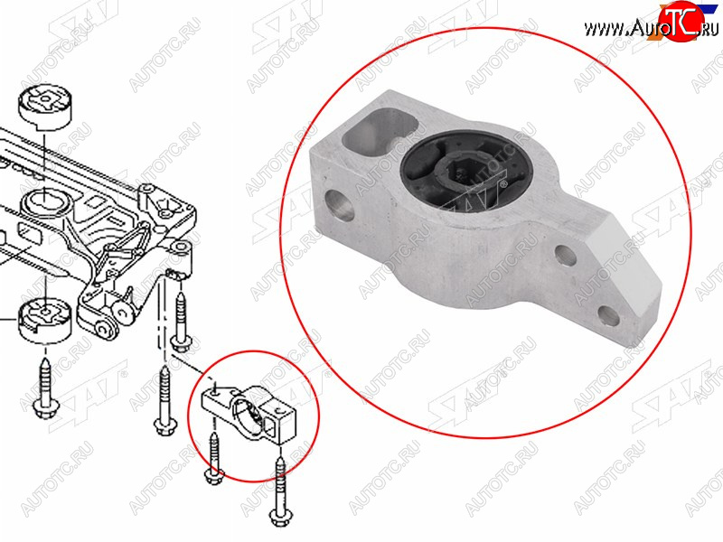 1 749 р. Сайлентблок задний переднего рычага VW JETTA 05-16PASSAT 05-15TIGUAN 07-AUDI Q5 11-TT 06-14 SAT ST-3C0199231E  с доставкой в г. Воронеж
