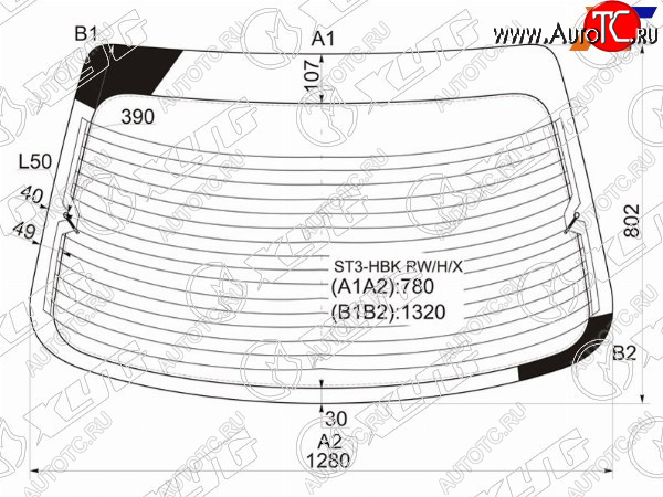 4 549 р. Стекло заднее с обогревом HONDA CIVIC (EURO) 5D HBK 95-00                                            XYG ST3-HBK RW/H/X  с доставкой в г. Воронеж
