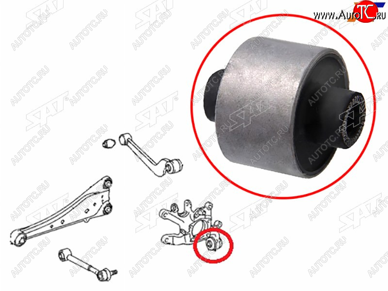 799 р. Сайлентблок Toyota Avensis (T270) 08-18  Corolla (E150) 06-13  Harrier (XU60) 17-20  RAV4 (XA30,X SAT ST-42305-42020-U  с доставкой в г. Воронеж
