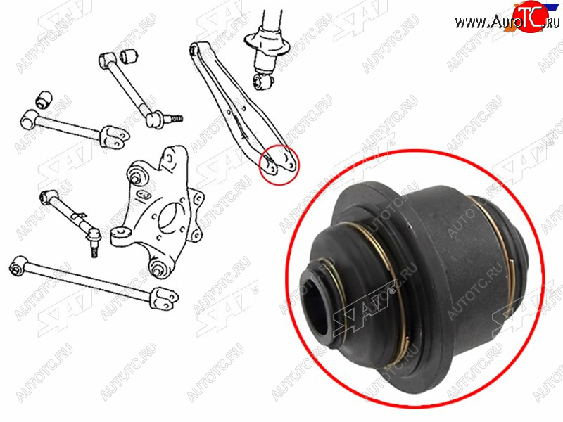 879 р. Сайлентблок задней цапфы TOYOTA CROWNMAJESTA GRS18#UZS18# 2003-2008 SAT ST-42304-30090-U  с доставкой в г. Воронеж