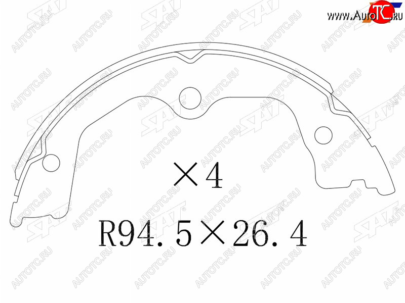 1 799 р. Колодки барабанные задние RH-LH SAT Honda Accord 8 CU седан дорестайлинг (2008-2011)  с доставкой в г. Воронеж