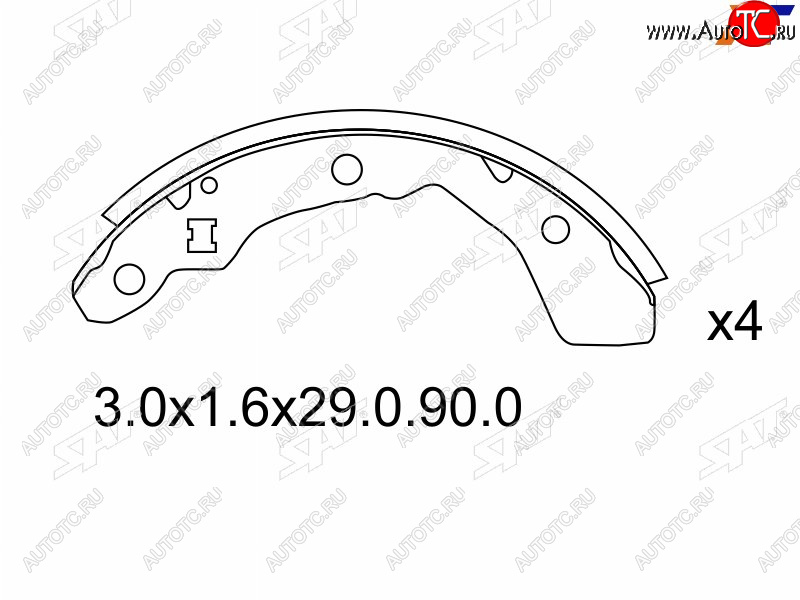 1 079 р. Колодки тормозные задние RH-LH SAT     Honda Logo (1996-2001)  с доставкой в г. Воронеж