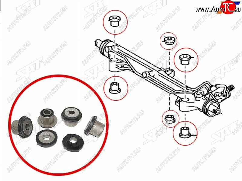 1 049 р. Втулка рулевой рейки Toyota Land Cruiser (J200) 07-21  Lexus LX 07-23  Toyota Sequoia 07-17 SAT ST-44200-60170B  с доставкой в г. Воронеж
