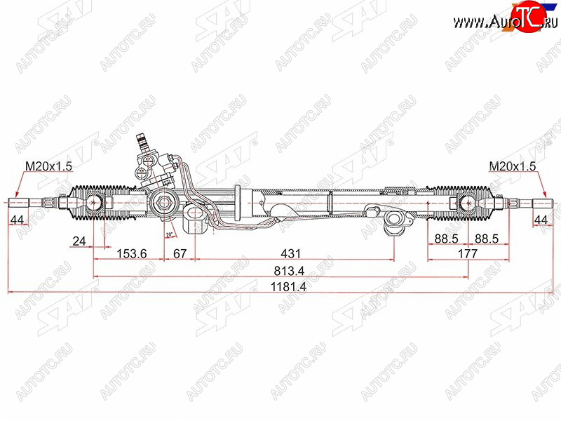 15 999 р. Рейка рулевая RHD SAT  Toyota Land Cruiser  100 (2002-2007) 1-ый рестайлинг, 2-ой рестайлинг  с доставкой в г. Воронеж