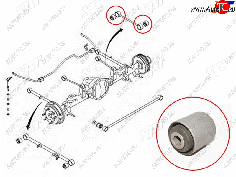299 р. Сайлентблок SsangYong Actyon 05-10  Actyon Sports 06-12  Korando 96-06  Kyron 05-16 SAT ST-4542105000  с доставкой в г. Воронеж