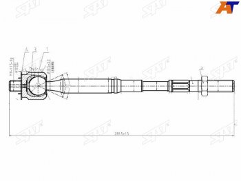 1 059 р. Тяга рулевая TOYOTA COROLLAALLIONPREMIOMATRIXISISNOAHVOXY 02- SAT ST-45503-09400  с доставкой в г. Воронеж. Увеличить фотографию 1