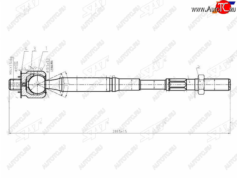 1 059 р. Тяга рулевая TOYOTA COROLLAALLIONPREMIOMATRIXISISNOAHVOXY 02- SAT ST-45503-09400  с доставкой в г. Воронеж