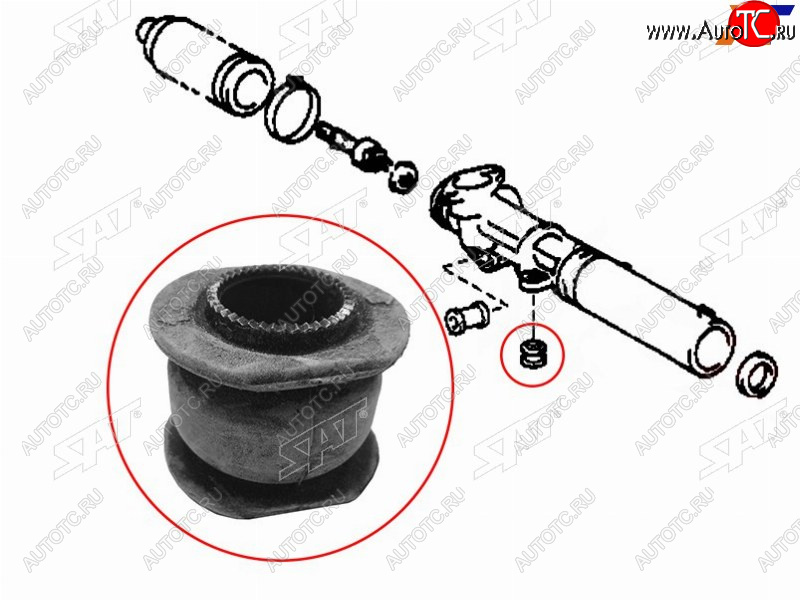 241 р. Втулка рулевой рейки Toyota Land Cruiser Prado (J90) 96-02  Hilux Surf 95-00 SAT ST-45522-35020  с доставкой в г. Воронеж
