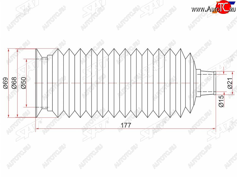 339 р. Пыльник рулевой рейки TOYOTA LAND CRUISER PRADOHILUX SURF 02-HIGHLANDER07- LH=RH SAT ST-45535-26030  с доставкой в г. Воронеж