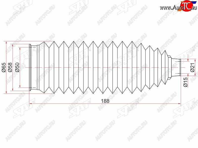 469 р. Пыльник рулевой рейки TOYOTA KLUGER 00- LH=RH SAT ST-45535-48010  с доставкой в г. Воронеж