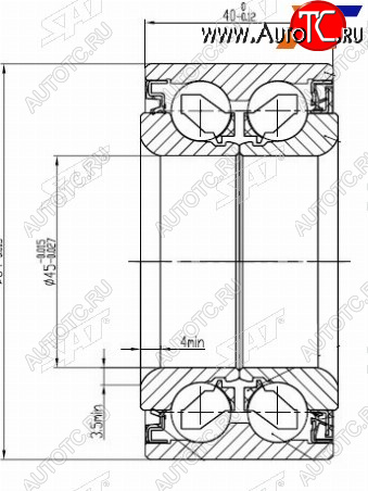 1 559 р. Подшипник передней ступицы HONDA CR-V RD4-7, EDIX BE#, ELEMENT с ABS SAT ST-45BWD12  с доставкой в г. Воронеж