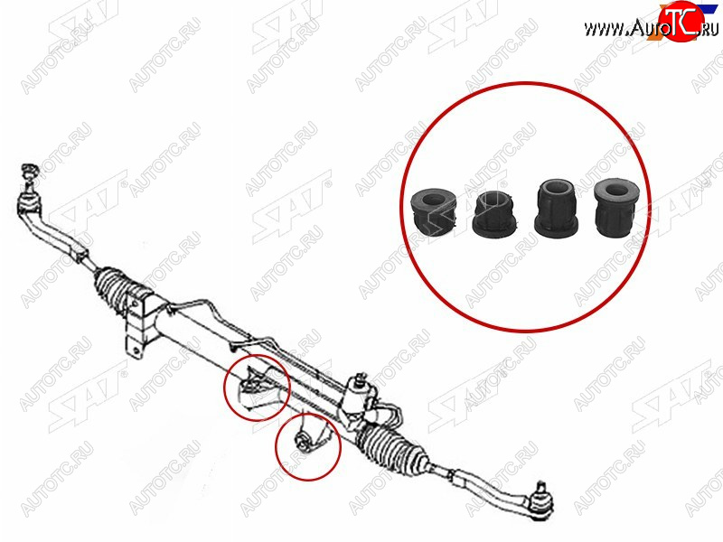 419 р. Втулка рулевой рейки SsangYong Actyon 05-10  Actyon Sports 06-12  Kyron 05-16  Rexton 01-07 SAT ST-4650009005B  с доставкой в г. Воронеж