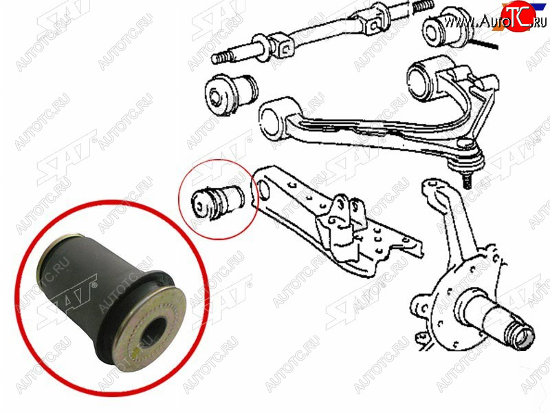 439 р. Сайлентблок нижнего рычага TOYOTA LITETOWNACENOAHMASTERACE 2WD 85-                                SAT ST-48061-27011  с доставкой в г. Воронеж