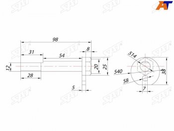 319 р. Эксцентрик нижнего рычага TOYOTA ALTEZZACHASERCRESTACROWNMAJESTAMARK2PROGRESVEROSSA 92- SAT ST-48190-22040  с доставкой в г. Воронеж. Увеличить фотографию 1