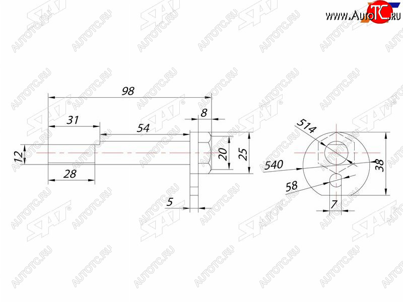 319 р. Эксцентрик нижнего рычага TOYOTA ALTEZZACHASERCRESTACROWNMAJESTAMARK2PROGRESVEROSSA 92- SAT ST-48190-22040  с доставкой в г. Воронеж