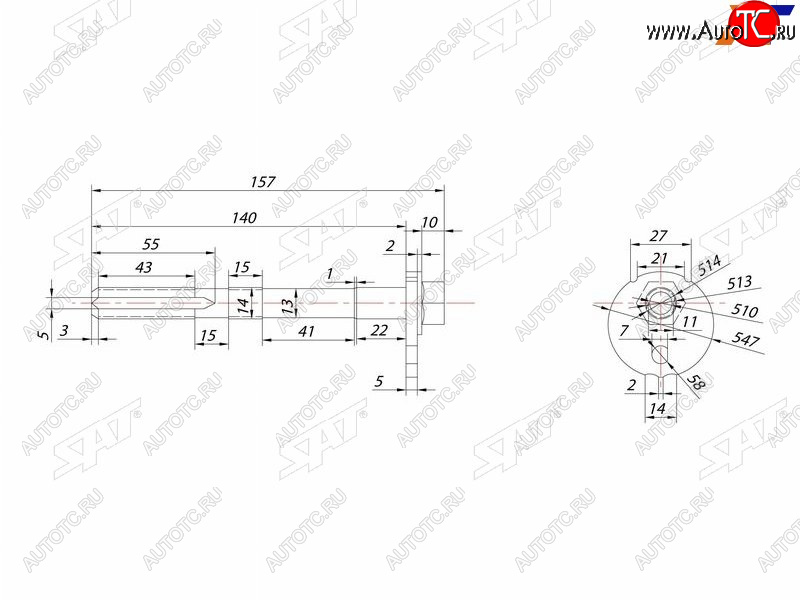 459 р. Эксцентрик нижнего рычага TOYOTA FJ CRUISERFORTUNERSURFLAND CRUISER PRADOLEXUS GX470 02- SAT ST-48190-60020  с доставкой в г. Воронеж