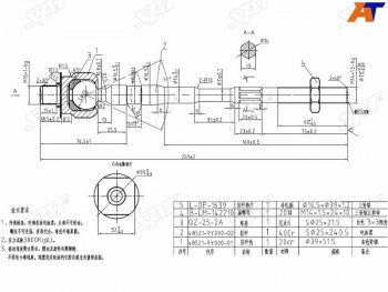 579 р. Тяга рулевая NISSAN TEANAPRESAGE LH=RH 03-08 SAT ST-48521-9Y025  с доставкой в г. Воронеж. Увеличить фотографию 1