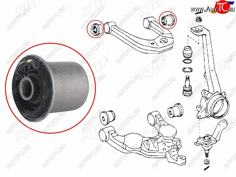 469 р. Сайлентблок Toyota Land Cruiser Prado (J120,J150) 02-20  Lexus GX 02-19  Toyota 4Runner 02-09  FJ SAT ST-48632-0K040  с доставкой в г. Воронеж