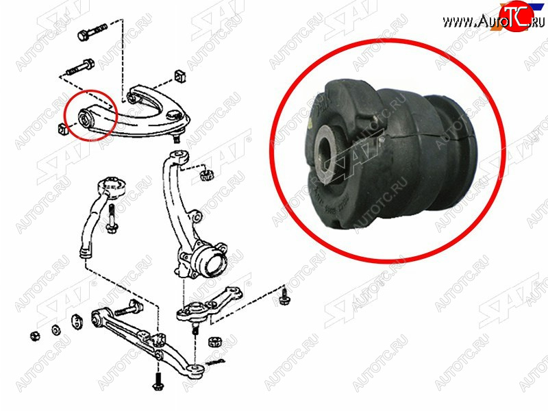 329 р. Сайлентблок Toyota Crown 95-07  Mark II (X90,X100,X110) 92-04  Lexus IS 98-05  Toyota Altezza 98- SAT ST-48632-30100  с доставкой в г. Воронеж