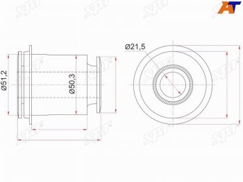 669 р. Сайлентблок переднего нижнего рычага FR SAT  Lexus GX460  J150 (2009-2022), Toyota 4Runner  N280 (2009-2025), Toyota Land Cruiser Prado  J150 (2009-2025)  с доставкой в г. Воронеж. Увеличить фотографию 1