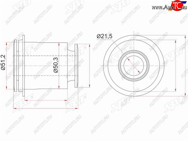 669 р. Сайлентблок переднего нижнего рычага FR SAT  Lexus GX460  J150 (2009-2022), Toyota 4Runner  N280 (2009-2025), Toyota Land Cruiser Prado  J150 (2009-2025)  с доставкой в г. Воронеж