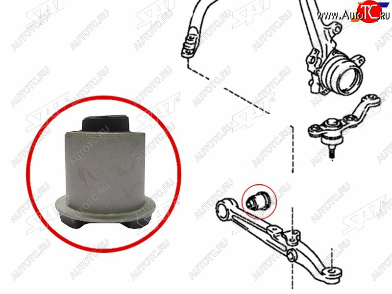 529 р. Сайлентблок Toyota Crown 95-07  Mark II (X90,X100,X110) 92-04  Lexus IS 98-05  Toyota Altezza 98- SAT ST-48654-30070  с доставкой в г. Воронеж