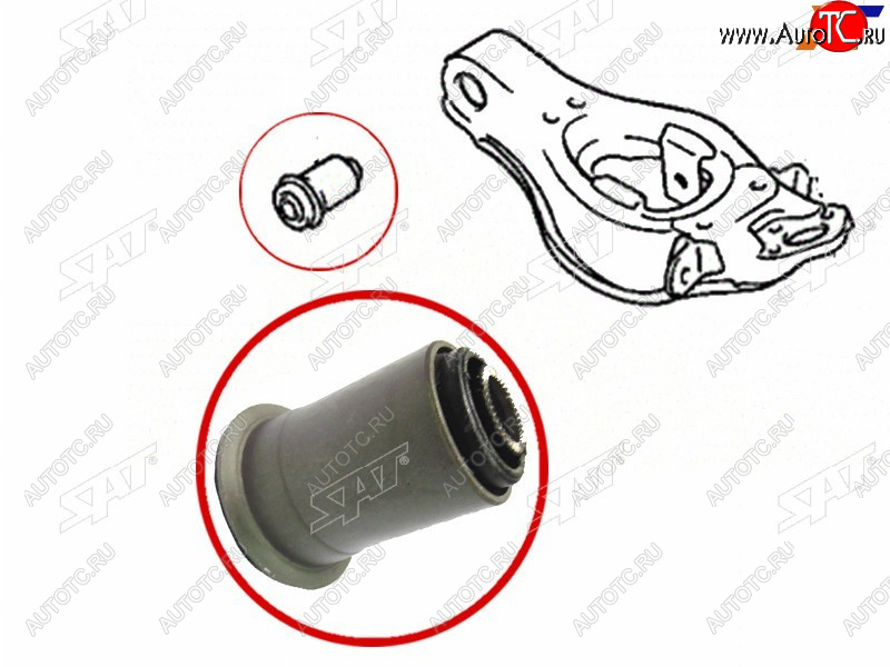 599 р. Сайлентблок Toyota Crown 87-99 (Снизу) SAT ST-48654-30030  с доставкой в г. Воронеж