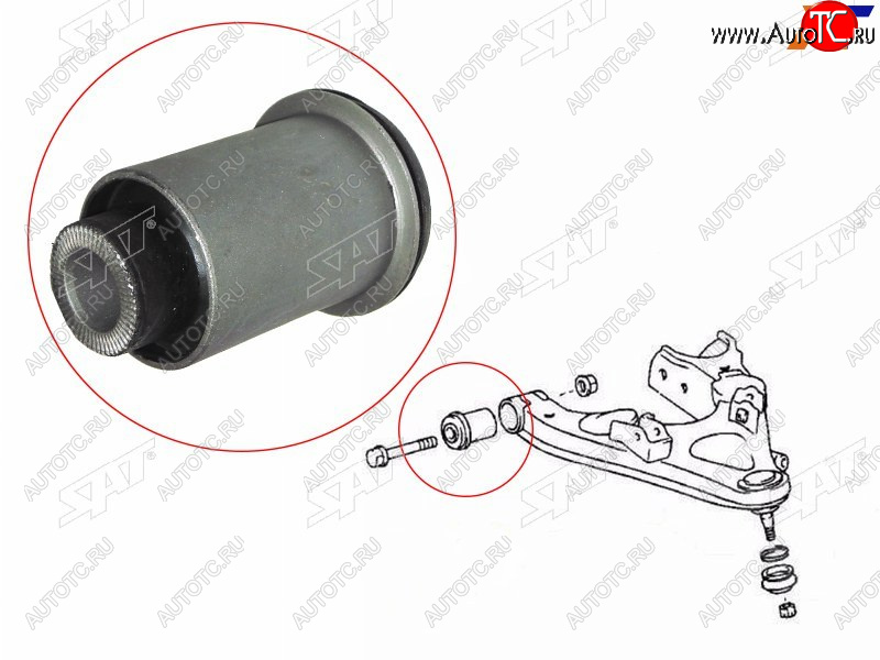 599 р. Сайлентблок переднего нижнего рычага FR SAT  Toyota Land Cruiser  100 (1998-2007) дорестайлинг, 1-ый рестайлинг, 2-ой рестайлинг  с доставкой в г. Воронеж