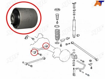 399 р. Сайлентблок Toyota Land Cruiser (J100) 98-07  Lexus LX 98-07  Toyota Land Cruiser Cygnus 98-07 SAT ST-48702-60090  с доставкой в г. Воронеж. Увеличить фотографию 1