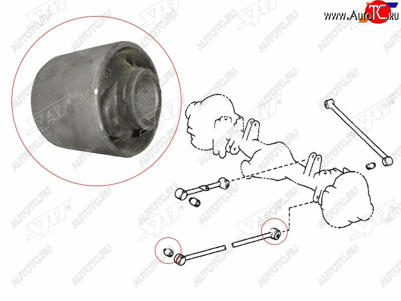 459 р. Сайлентблок Toyota Land Cruiser (J80) 89-97  Highlander 07-13 (Снизу Зад) SAT ST-48702-60040  с доставкой в г. Воронеж