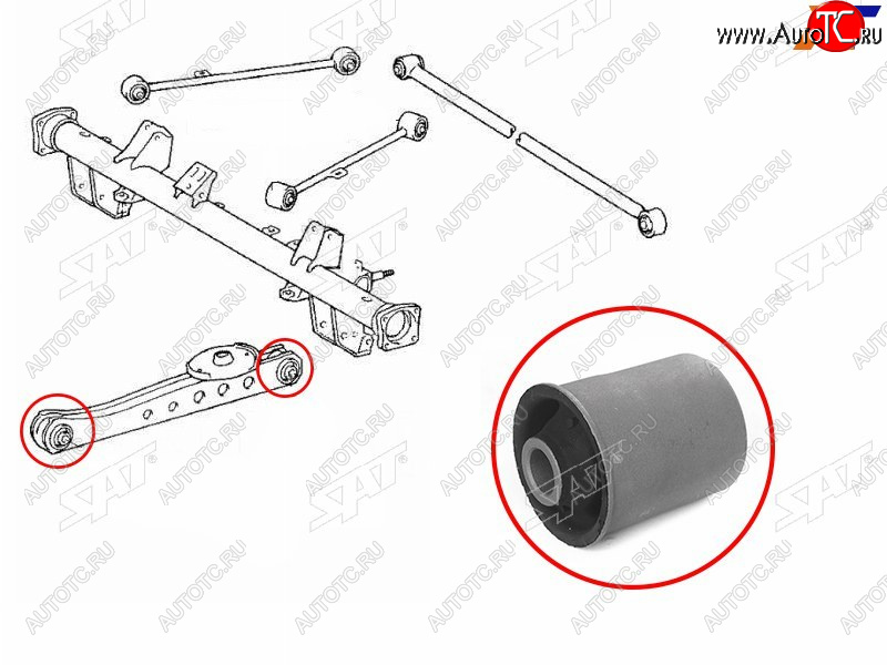 299 р. Сайлентблок Toyota Probox 02- SAT ST-48704-52010  с доставкой в г. Воронеж