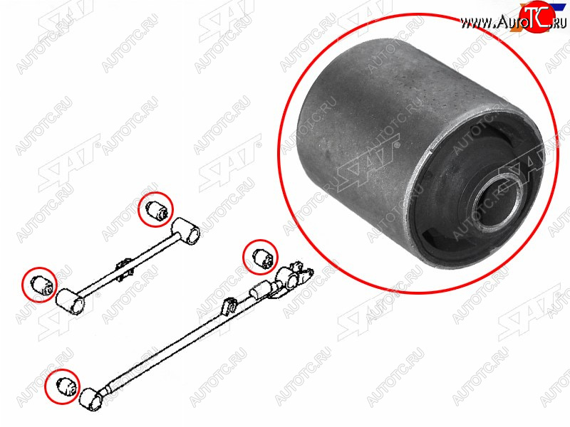 779 р. Сайлентблок нижнего RR продольного рычага TOYOTA RUSH 2006-2013 SAT ST-48704-B4010  с доставкой в г. Воронеж