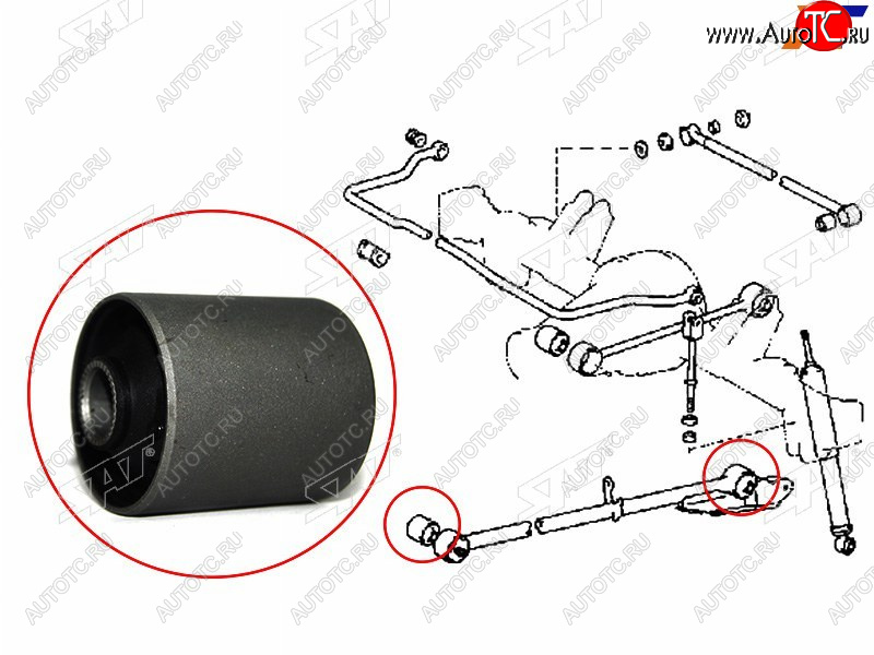 499 р. Сайлентблок Toyota Hiace 89-04  Lite Ace 92-96  Lite Ace Noah 96-01  Town Ace 92-96 SAT ST-48704-28010  с доставкой в г. Воронеж