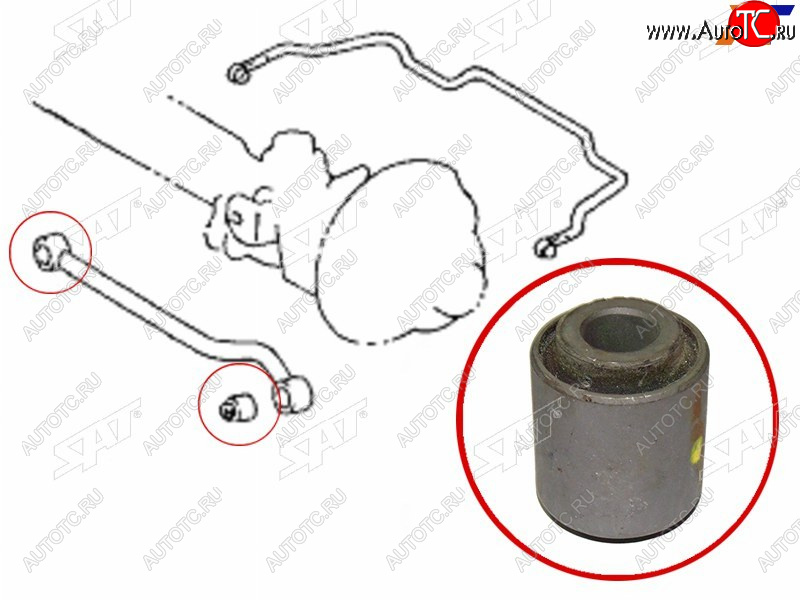 399 р. Сайлентблок Toyota Land Cruiser (J100,J80) 89-07  Land Cruiser Prado (J70) 87-96  Highlander 07-13 SAT ST-48706-60030  с доставкой в г. Воронеж
