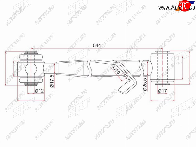 1 779 р. Тяга поперечная задней подвески нижняя TOYOTA RAV4 00-05CHERY TIGGO 06- RH SAT ST-48720-42020  с доставкой в г. Воронеж