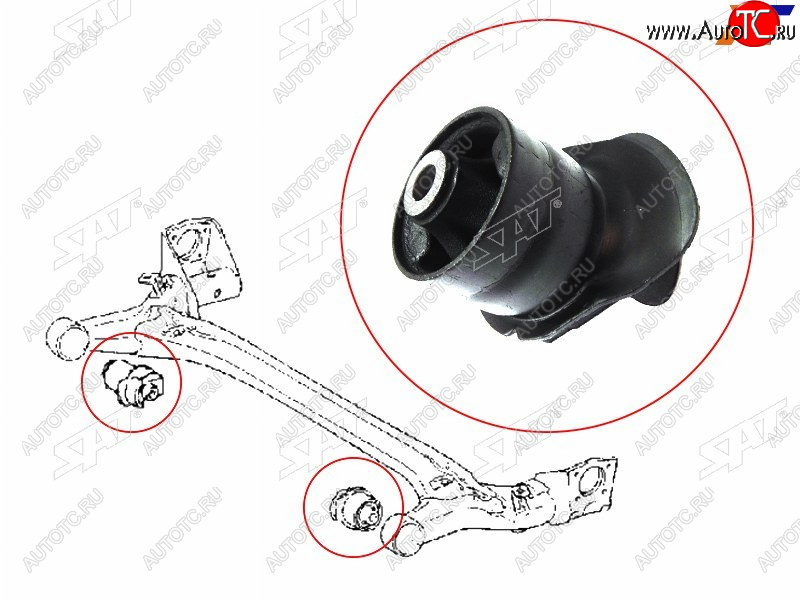 1 199 р. Сайлентблок задней балки TOYOTA PREMIOALLION 01VISTAOPA 00- LH=RH SAT ST-48725-32280  с доставкой в г. Воронеж