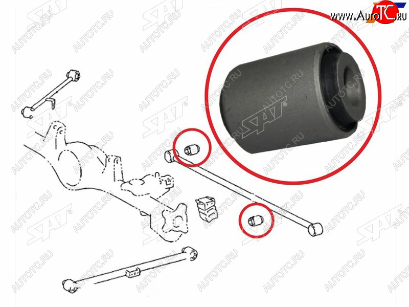 339 р. Сайлентблок Toyota Land Cruiser (J100) 98-07  Land Cruiser Prado (J120,J150) 02-20  Lexus GX 02-09 SAT ST-48725-35040  с доставкой в г. Воронеж
