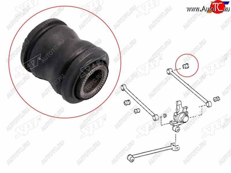 419 р. Сайлентблок Toyota Caldina (T190) 92-02  Harrier (XU10,XU30) 97-13  Lexus RX 03-09  Toyota Carina SAT ST-48725-48010  с доставкой в г. Воронеж