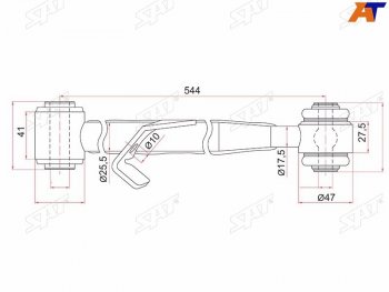 1 769 р. Тяга поперечная задней подвески нижняя TOYOTA RAV4 00-05CHERY TIGGO 06- LH SAT ST-48730-42020  с доставкой в г. Воронеж. Увеличить фотографию 1