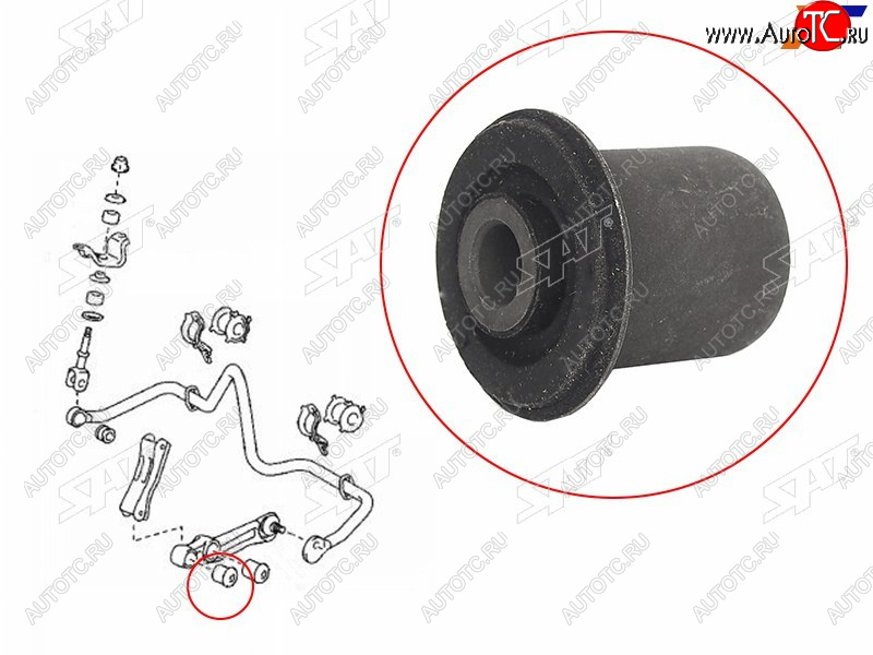599 р. Сайлентблок Toyota Land Cruiser (J200) 07-21 (Слева) SAT ST-48849-60090  с доставкой в г. Воронеж