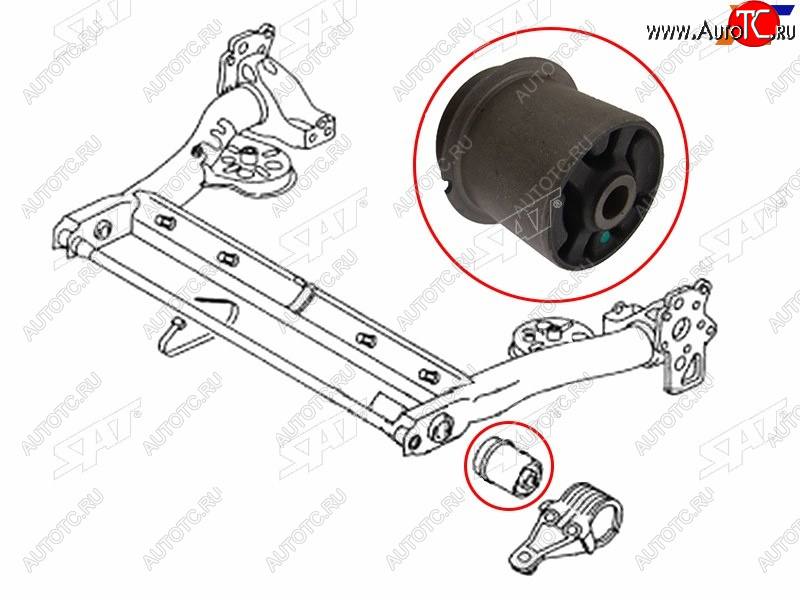 1 699 р. Сайлентблок Audi A6 97-05  Volkswagen Passat 96-05  Audi S6 99-04  Skoda Superb 02-08 (Справа=Сле SAT ST-4B0501521E  с доставкой в г. Воронеж