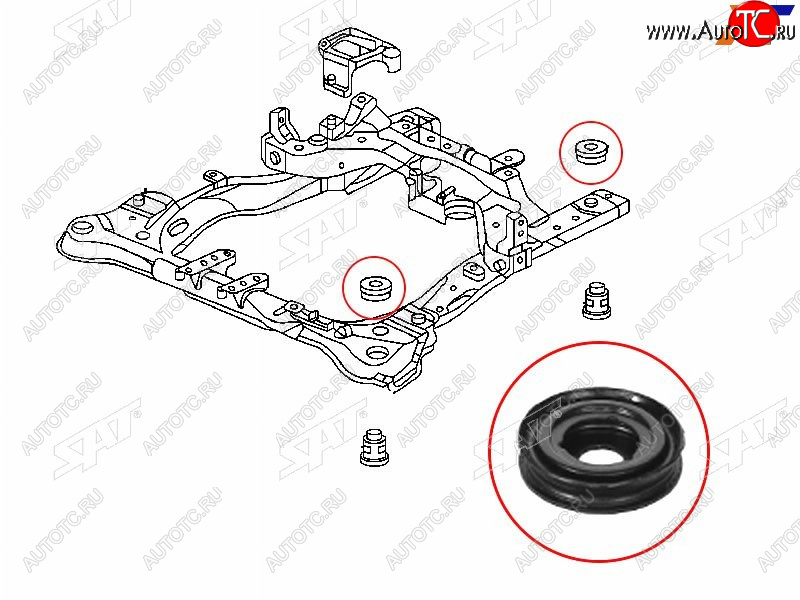 152 р. Сайлентблок подрамника верхний HONDA ACCORD 02-08ODYSSEY 03-13INSPARI 03-07ACURA TSX 04-08        SAT ST-50261-SDA-A02  с доставкой в г. Воронеж
