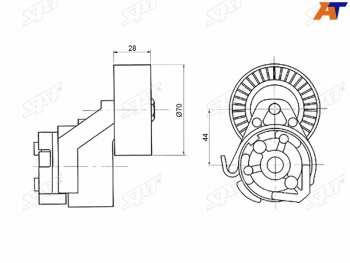 1 639 р. Натяжитель приводного ремня FIAT DUCATOIVECO DAILY 2,3 02- SAT ST-504086751  с доставкой в г. Воронеж. Увеличить фотографию 1
