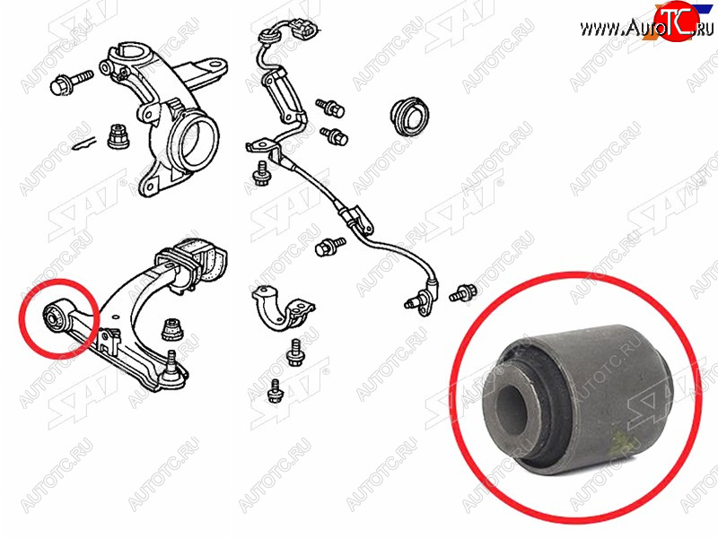 349 р. Сайлентблок переднего рычага передний HONDA HR-V 98-05LOGO 96-01 SAT ST-51392-S2H-G01  с доставкой в г. Воронеж