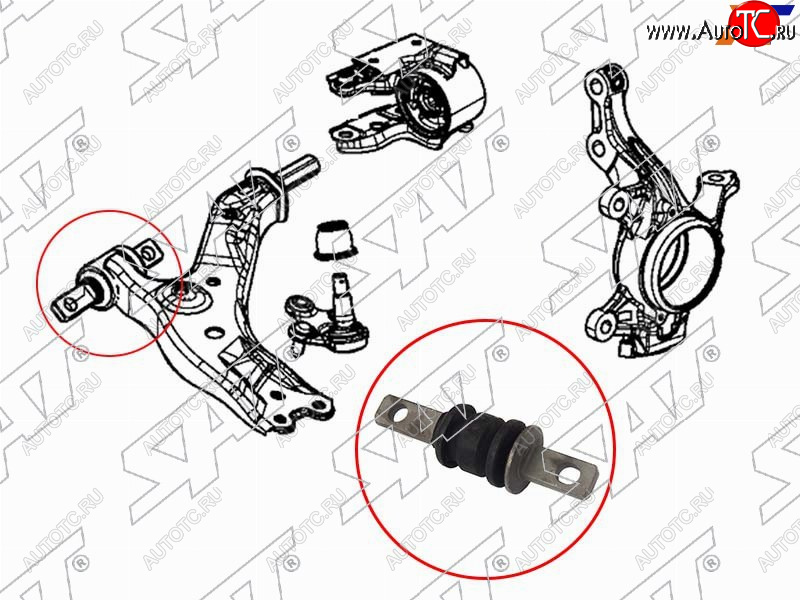 839 р. Сайлентблок Honda CR-V 11-18 SAT ST-51392-T0T-H01  с доставкой в г. Воронеж