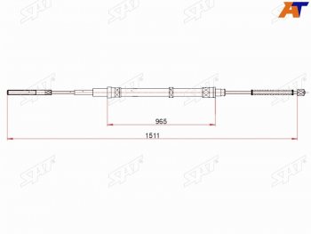Трос ручного тормоза LH-RH SAT Volkswagen Polo Mk3 универсал дорестайлинг (1994-1999) (Без ABS)