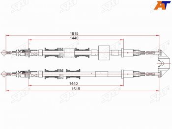 Трос ручного тормоза LH-RH SAT Opel Meriva A (2002-2010)