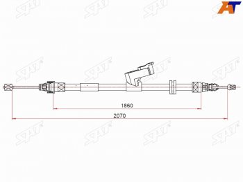 Трос ручного тормоза SAT Ford Mondeo Mk4,BD дорестайлинг, седан (2007-2010)